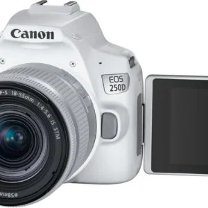 Фотоаппарат Canon EOS 250D Kit 18-55mm DC III, легкий и удобный, идеально подходит для начинающих фотографов.