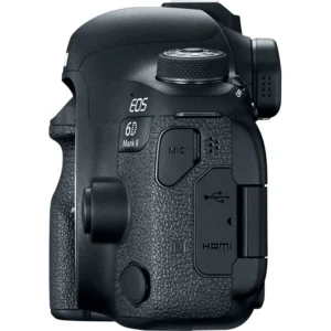 Фотоаппарат Canon EOS 6D Mark II, полнокадровая зеркальная камера с защитой от пыли и влаги, идеально подходит для профессиональных фотографов.