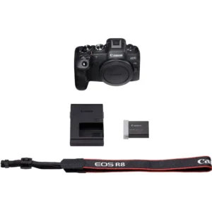 Фотоаппарат Canon EOS R8, компактный и функциональный, идеален для начинающих фотографов.