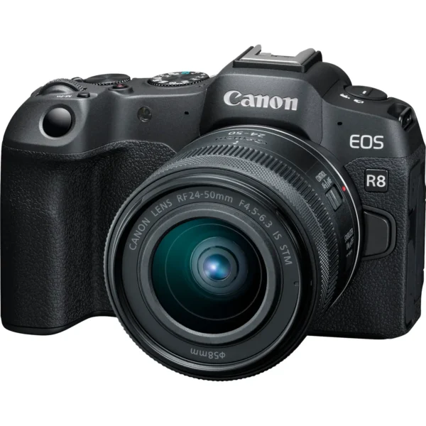 Фотоаппарат Canon EOS R8, компактный и функциональный, идеален для начинающих фотографов.