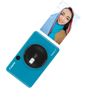 Портативная камера-принтер Canon Zoemini C CV123 Seaside Blue — компактный принтер для водостойких фотографий с возможностью подключения через Bluetooth.