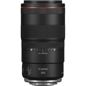 Макрообъектив RF 100mm f/2.8L Macro IS USM с автофокусировкой и увеличением 1.4x, гибридной стабилизацией и защитой от погодных условий.